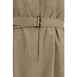 Beige Cotton Casual Dress