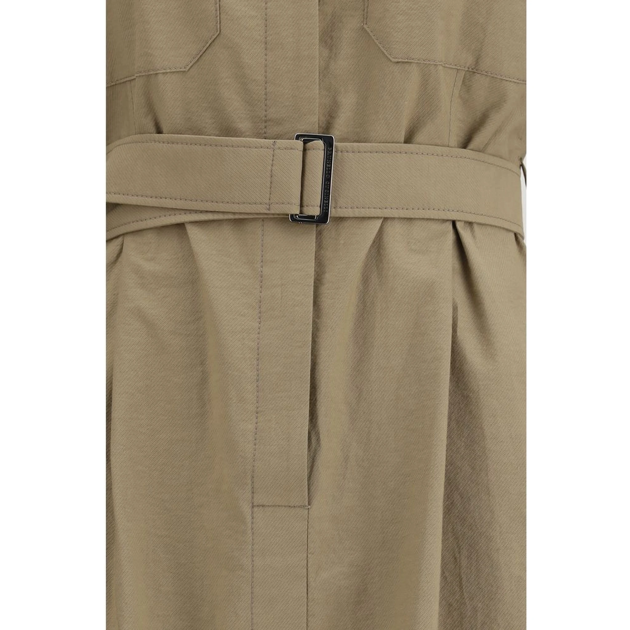 Beige Cotton Casual Dress