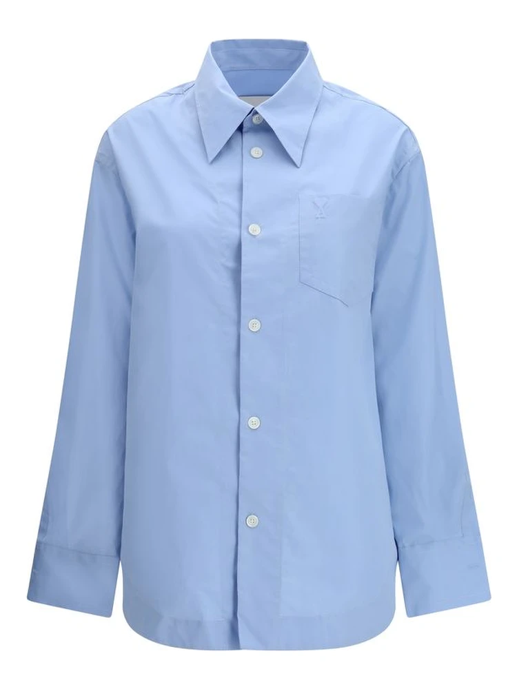 Blue Cotton Dress Shirt