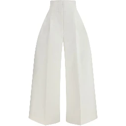 White Cotton Cropped Pants