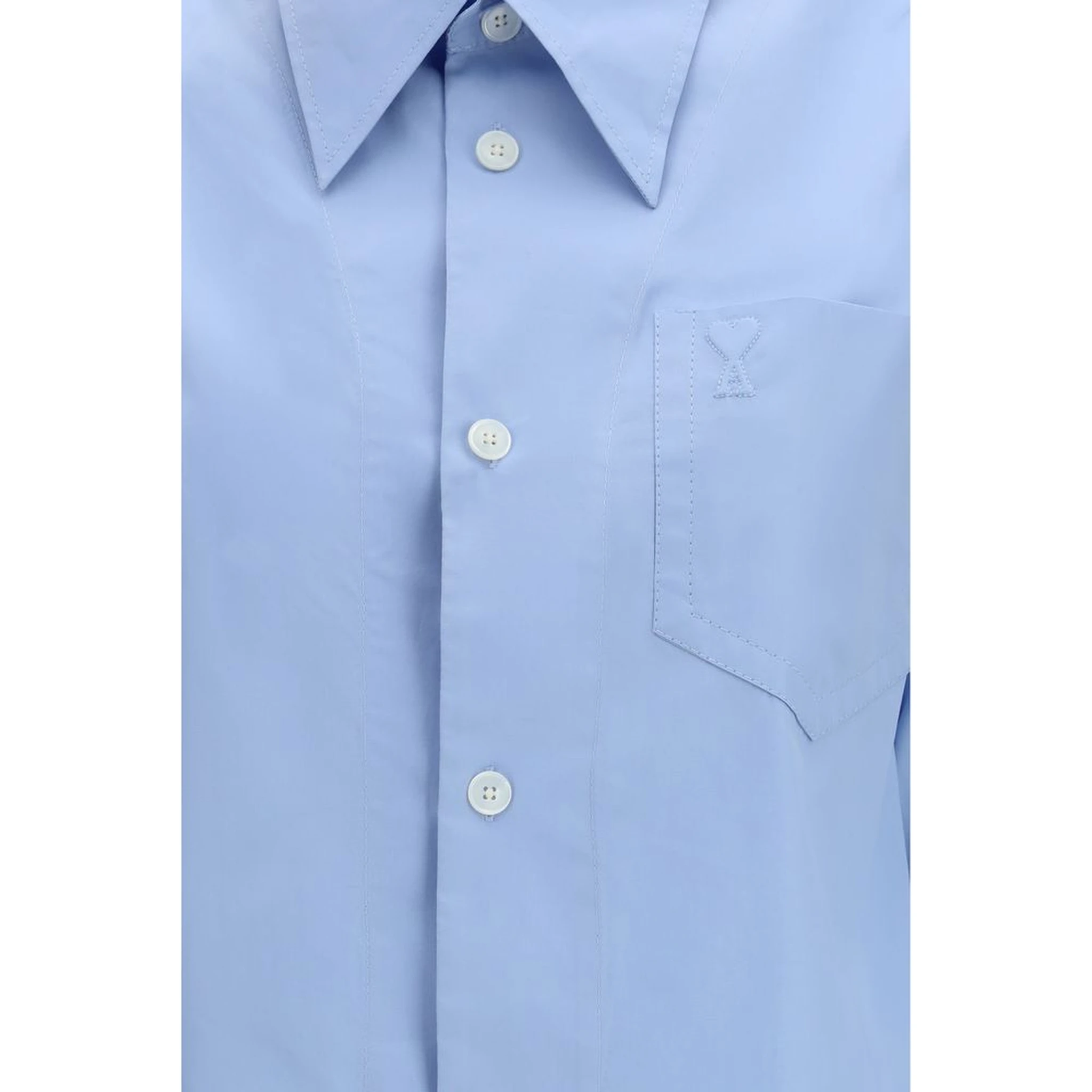 Blue Cotton Dress Shirt