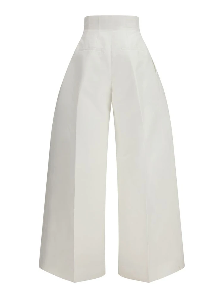 White Cotton Cropped Pants alternative