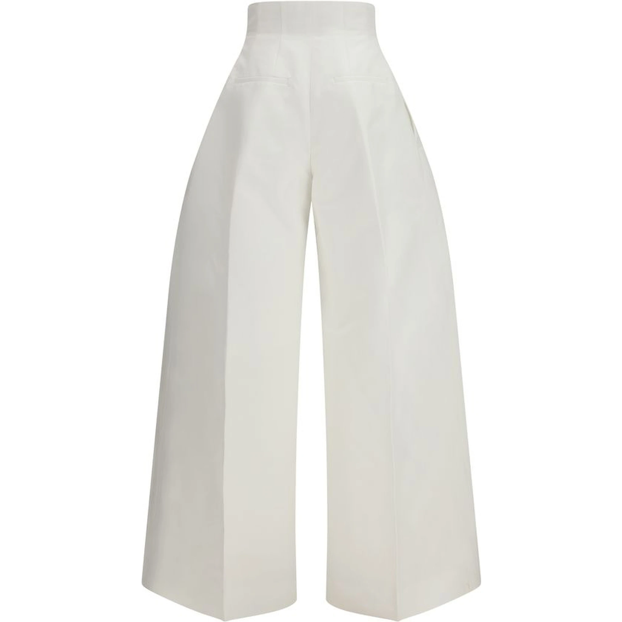 White Cotton Cropped Pants