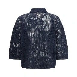 Blue Linen Polo Shirt