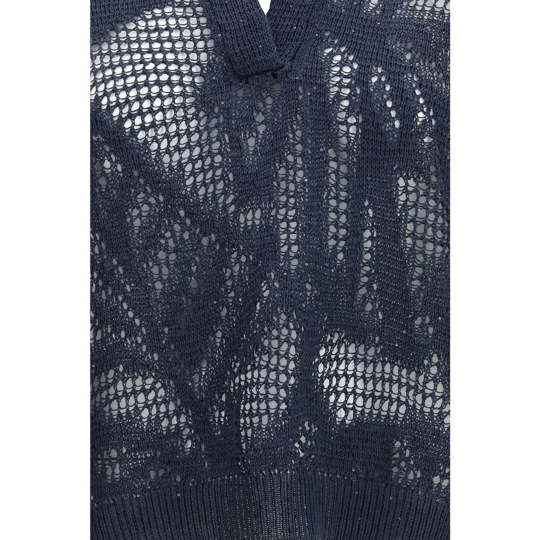 Blue Linen Polo Shirt