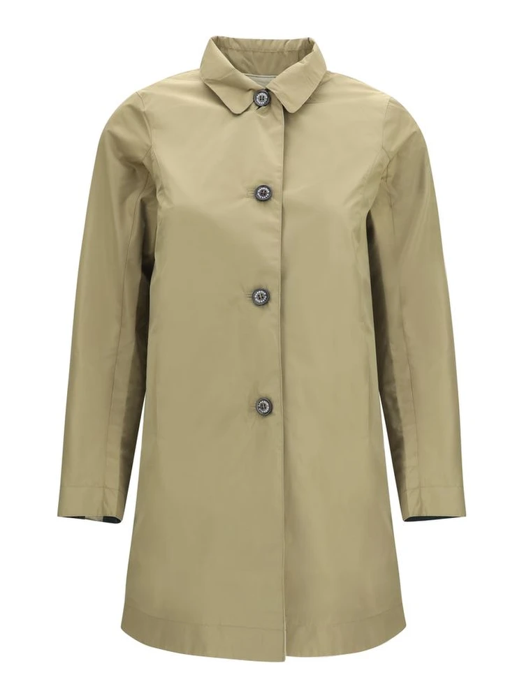 Bicolor Polyester Trench Coat