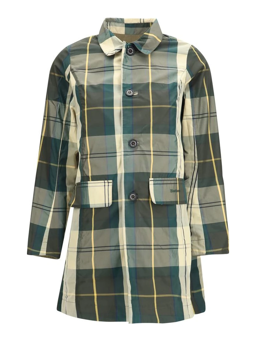 Bicolor Polyester Trench Coat