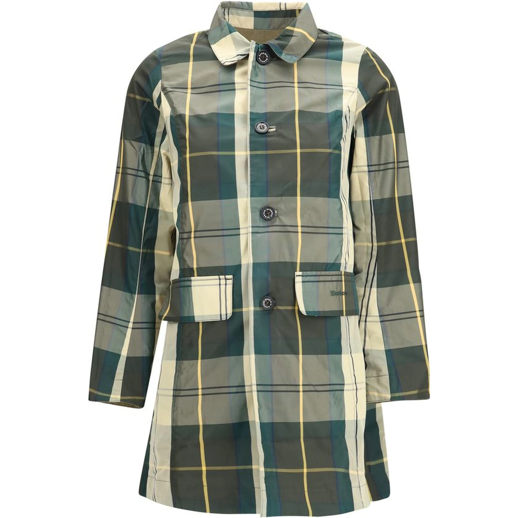 Bicolor Polyester Trench Coat