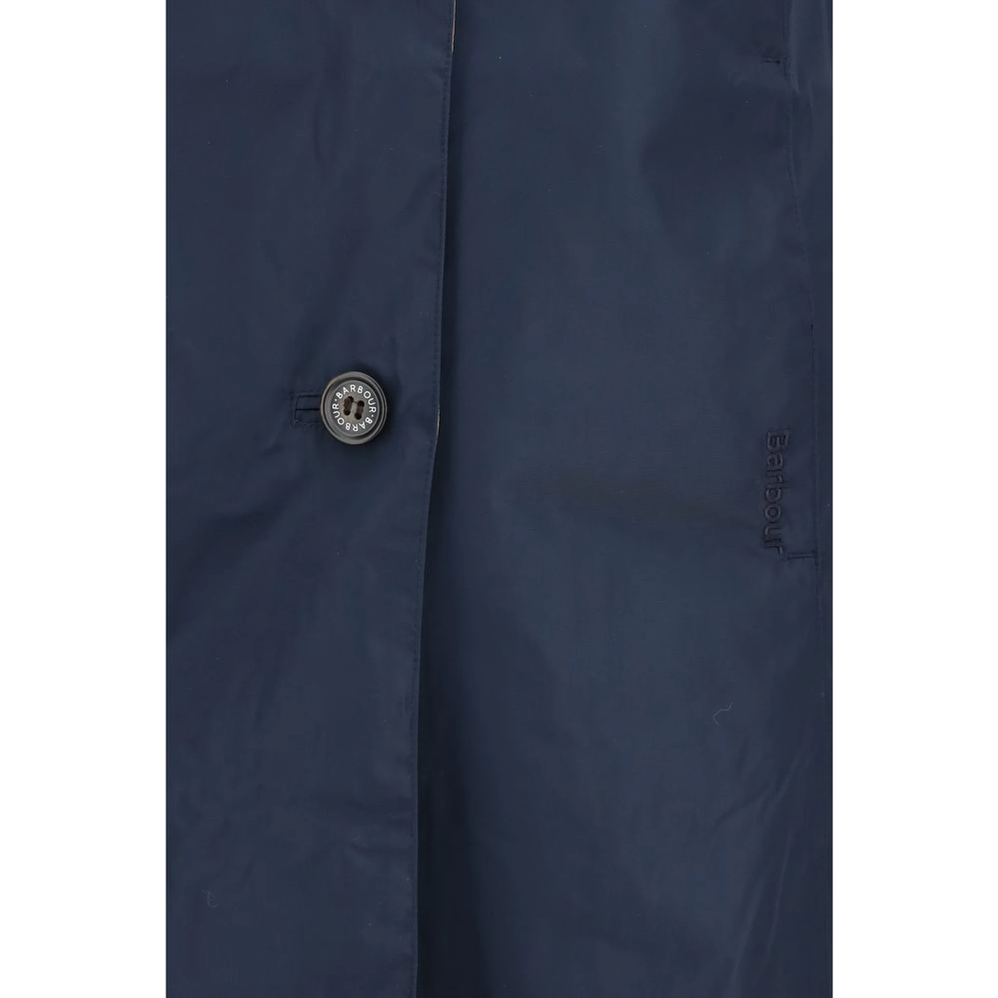 Blue Polyester Trench Coat