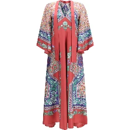Multicolor Silk Casual Dress