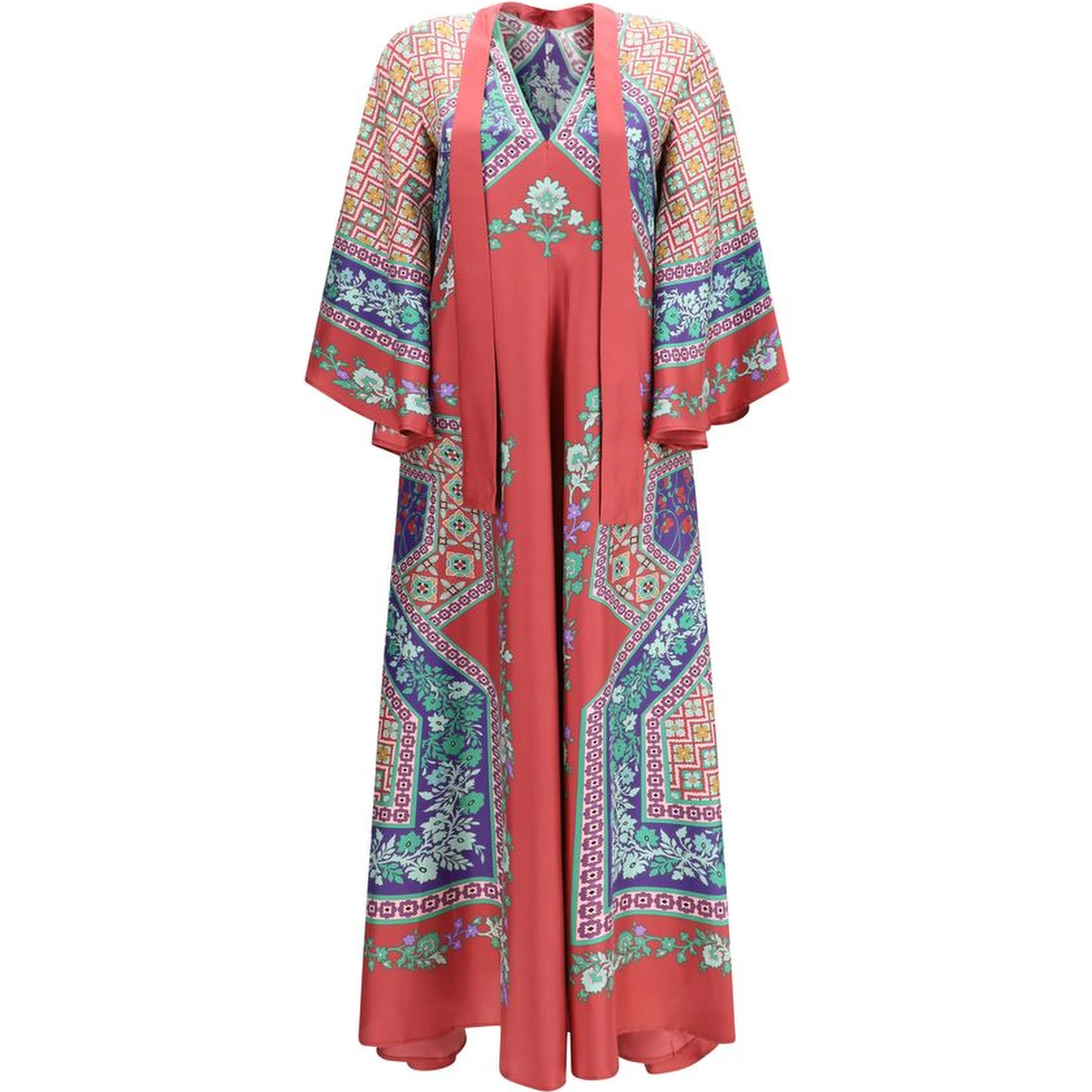 Multicolor Silk Casual Dress