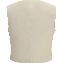 Beige Wool Sleveless Jacket