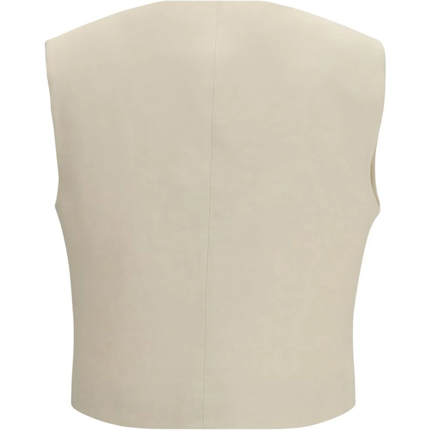 Beige Wool Sleveless Jacket