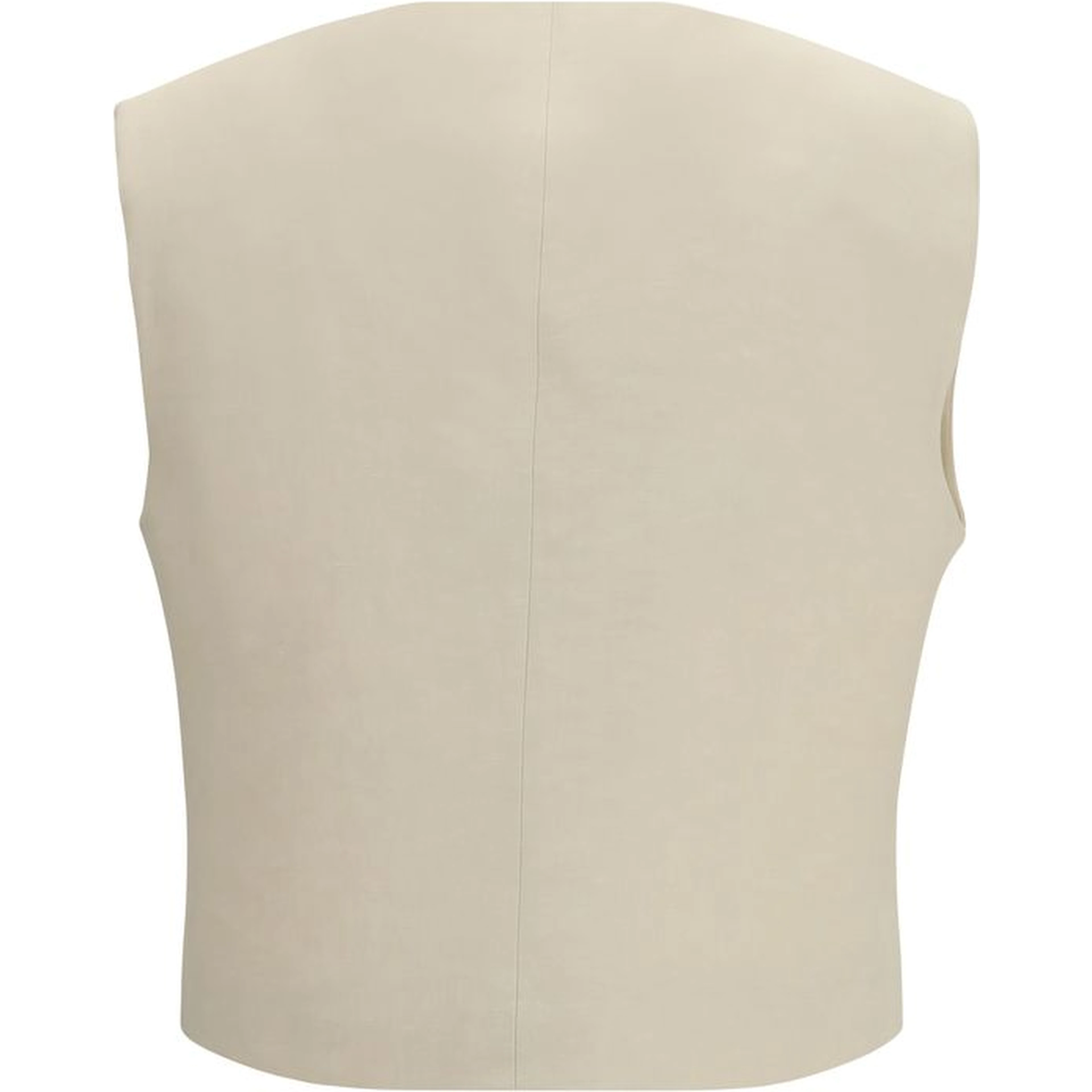 Beige Wool Sleveless Jacket