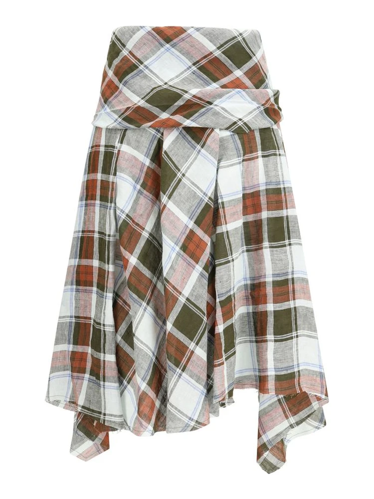 Multicolor Linen Midi Skirt alternative