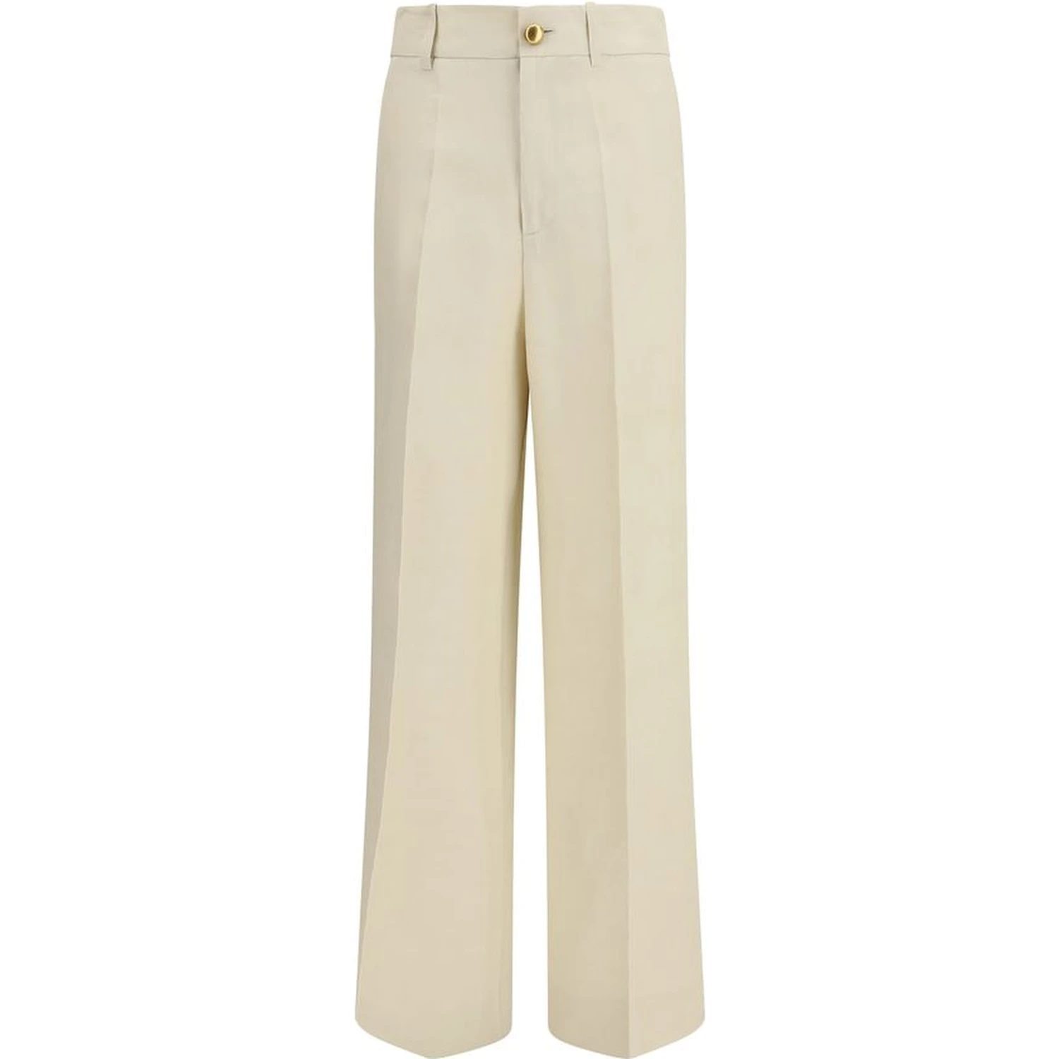 Beige Viscose Casual Pants