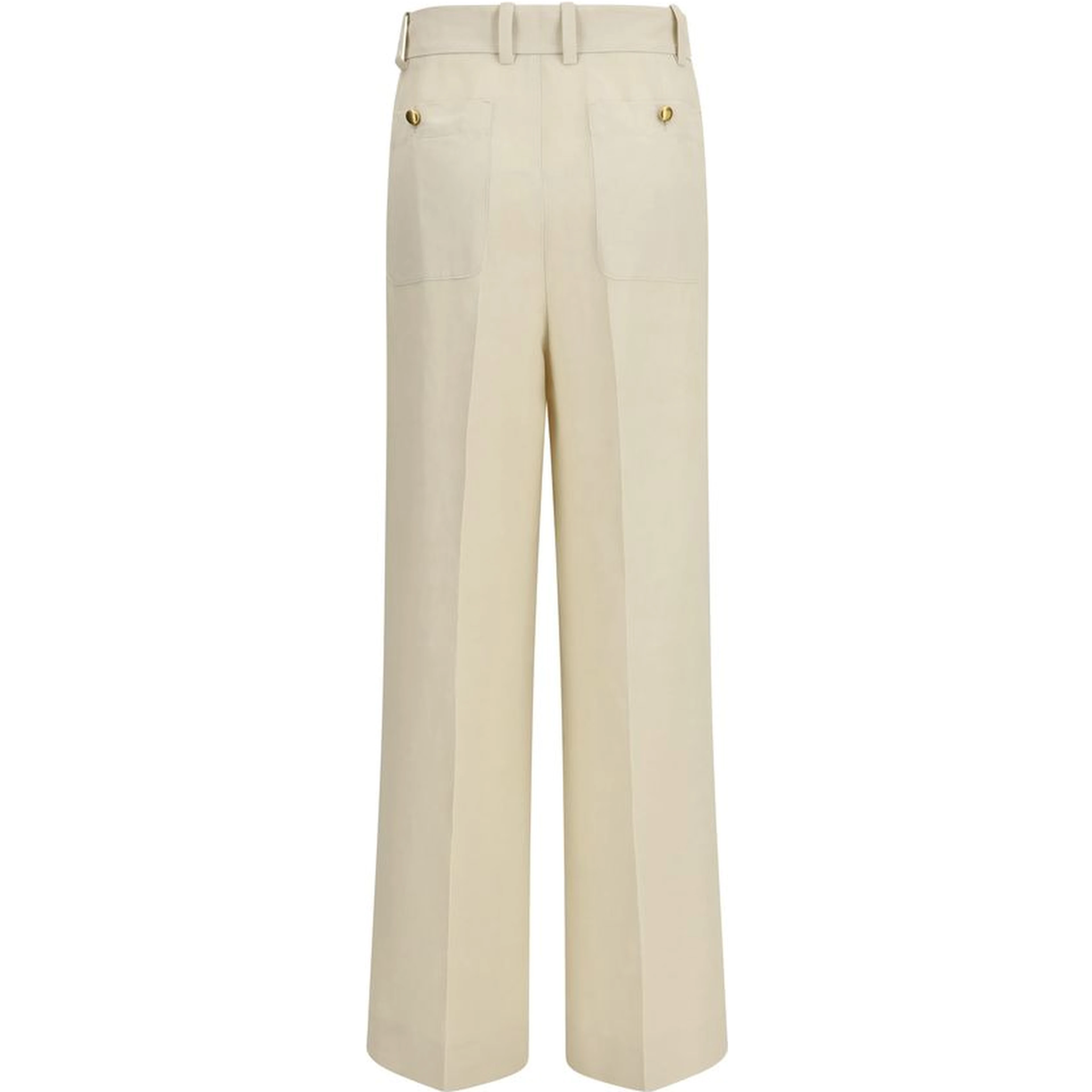Beige Viscose Casual Pants