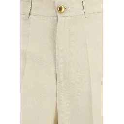 Beige Viscose Casual Pants