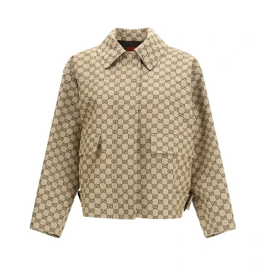 Beige Cotton Bomber