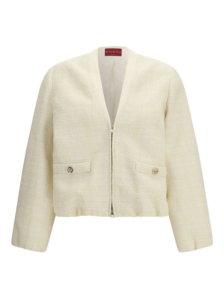 Beige Cotton Shell Jacket