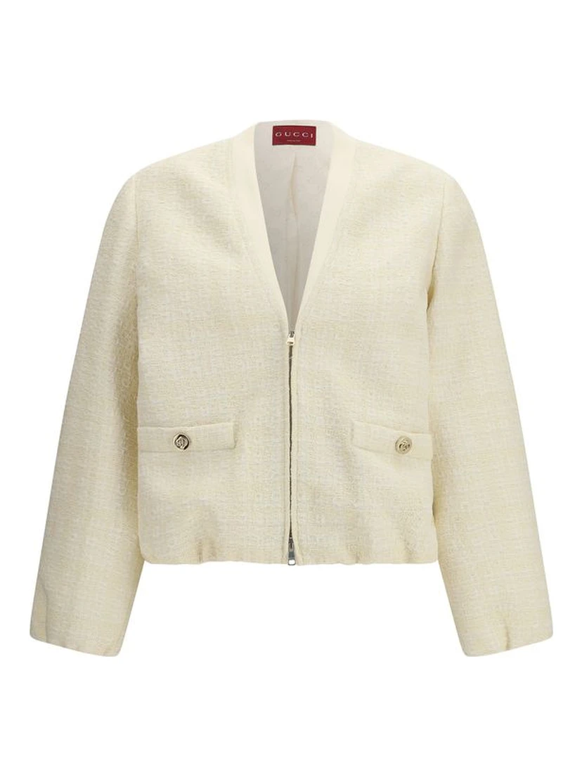 Beige Cotton Shell Jacket