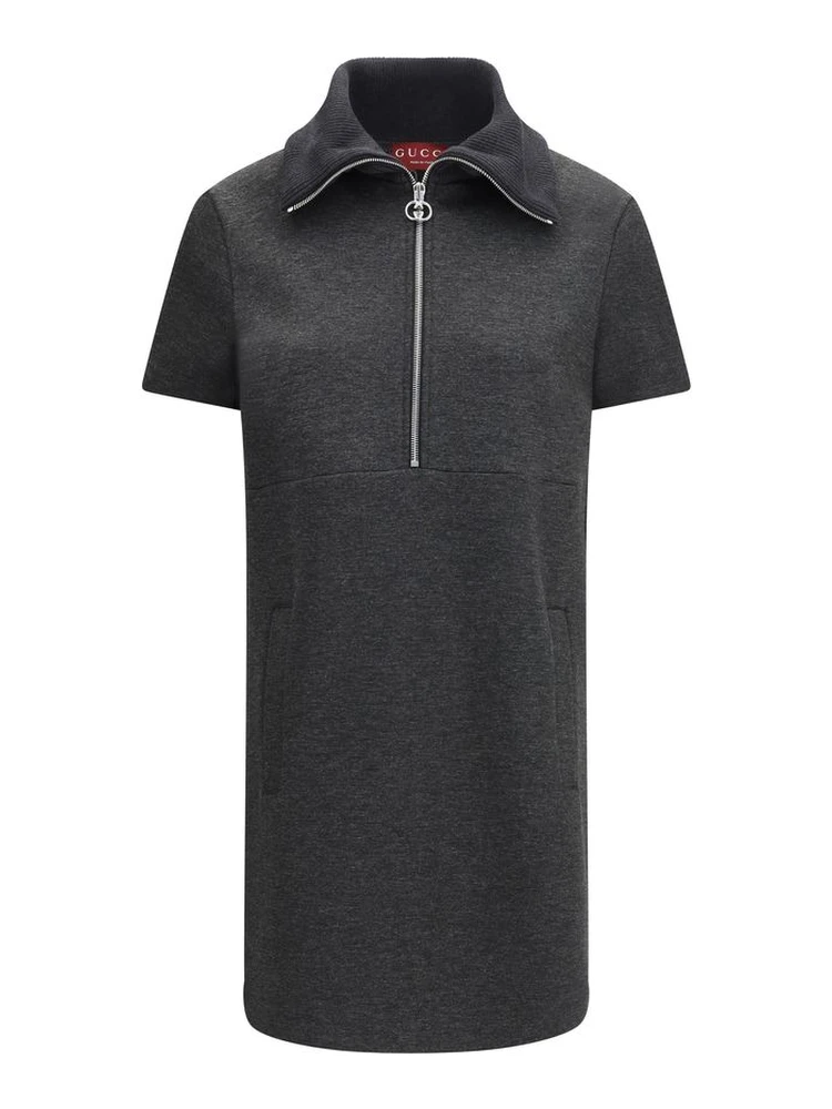 Gray Cotton Casual Dress