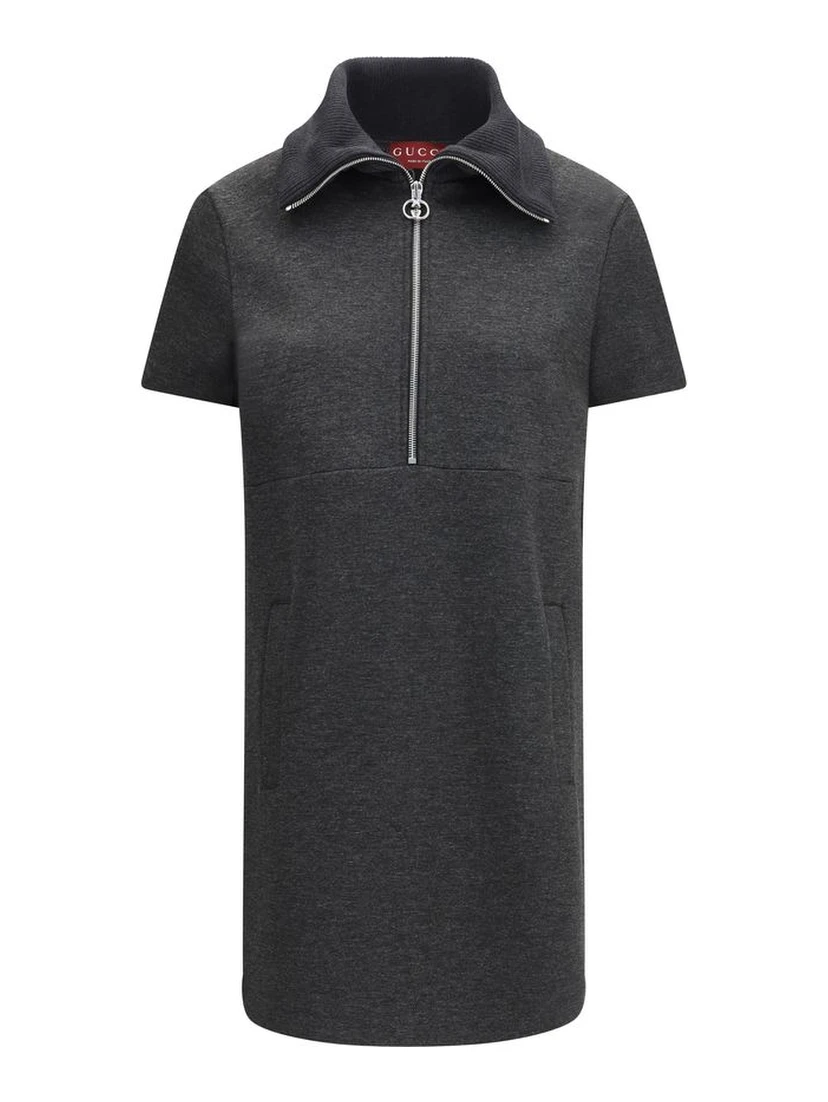 Gray Cotton Casual Dress