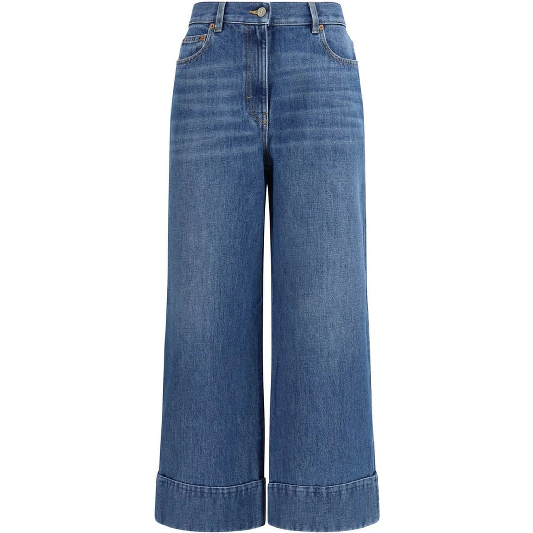 جينز قطني أزرق