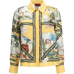 Bicolor Silk Pattern Shirt