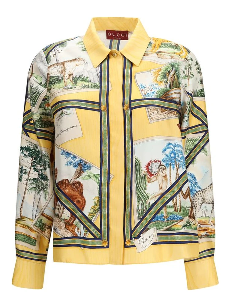Bicolor Silk Pattern Shirt