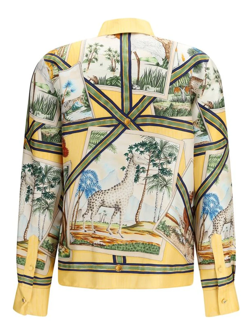 Bicolor Silk Pattern Shirt