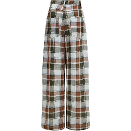 Multicolor Linen Casual Pants