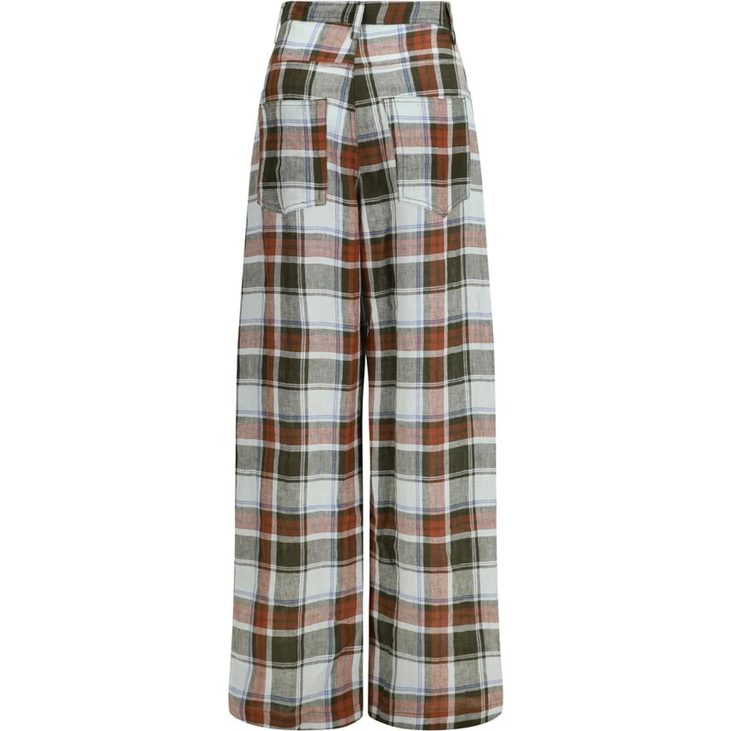 Multicolor Linen Casual Pants