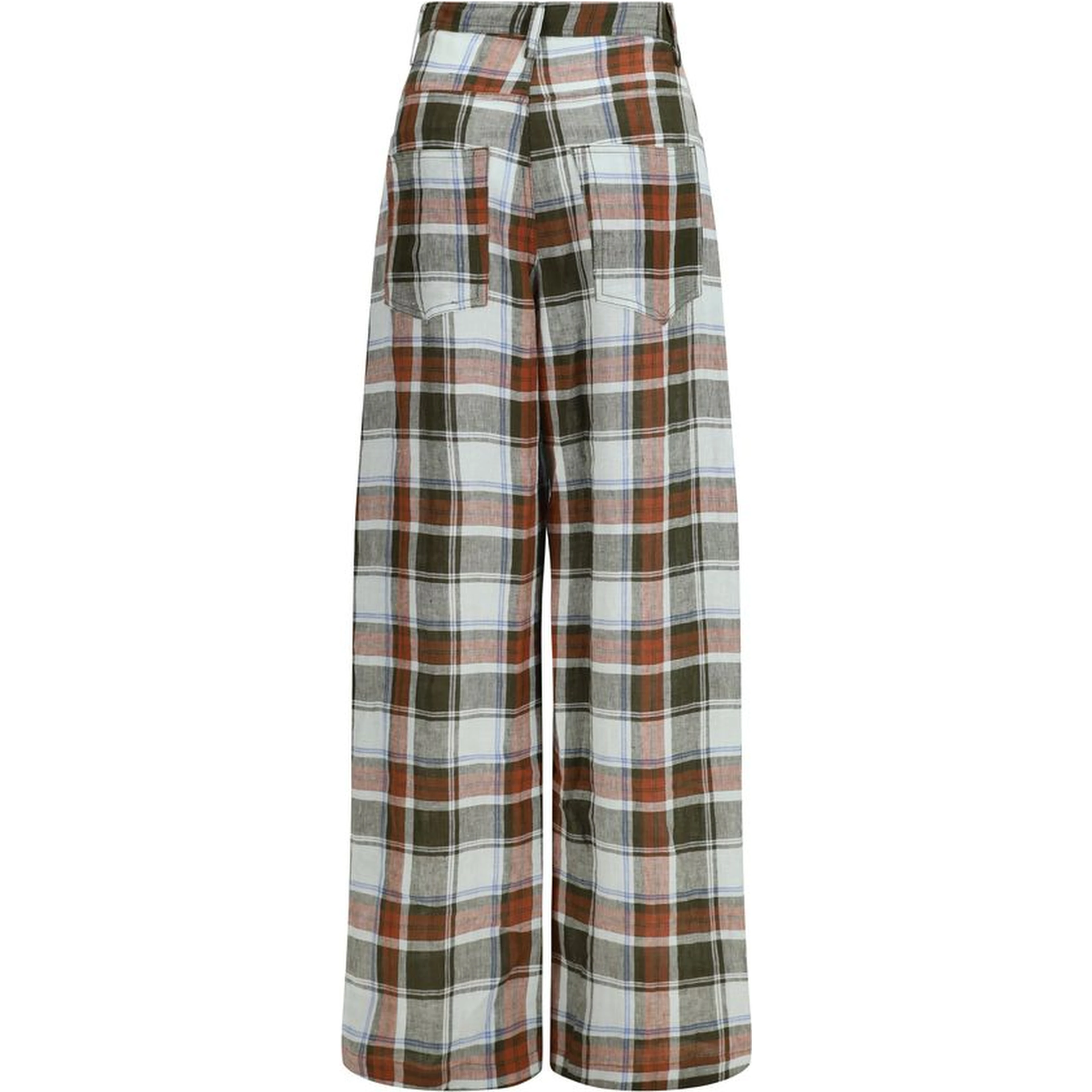 Multicolor Linen Casual Pants