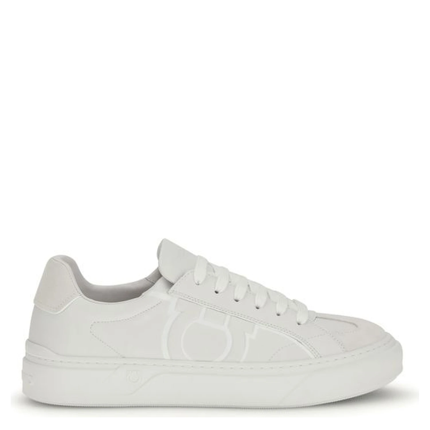 White Calf Leather Bos Taurus Sneakers