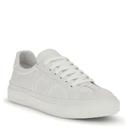 White Calf Leather Bos Taurus Sneakers