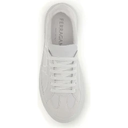 White Calf Leather Bos Taurus Sneakers