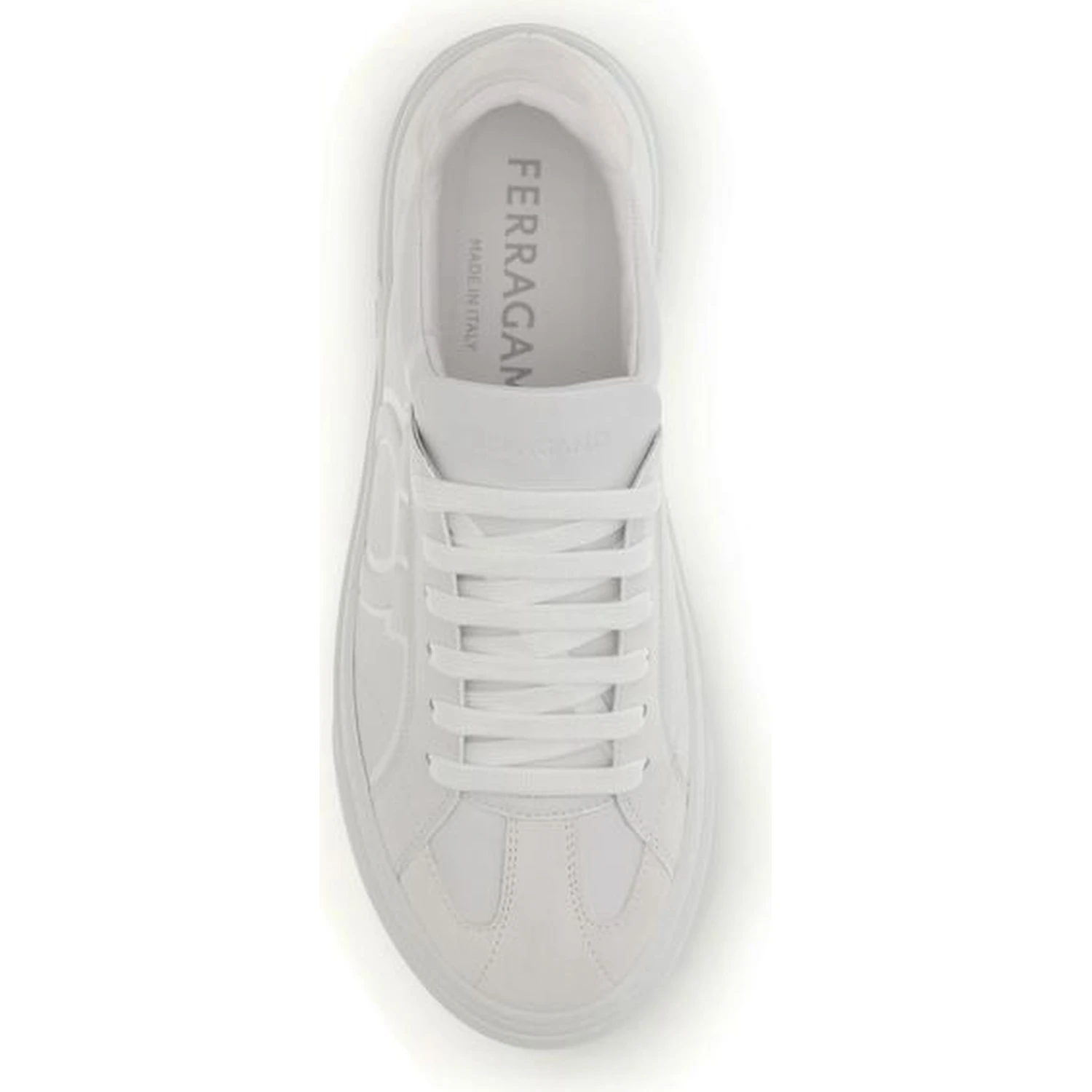 White Calf Leather Bos Taurus Sneakers