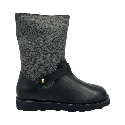 Grey Leather Women Boot