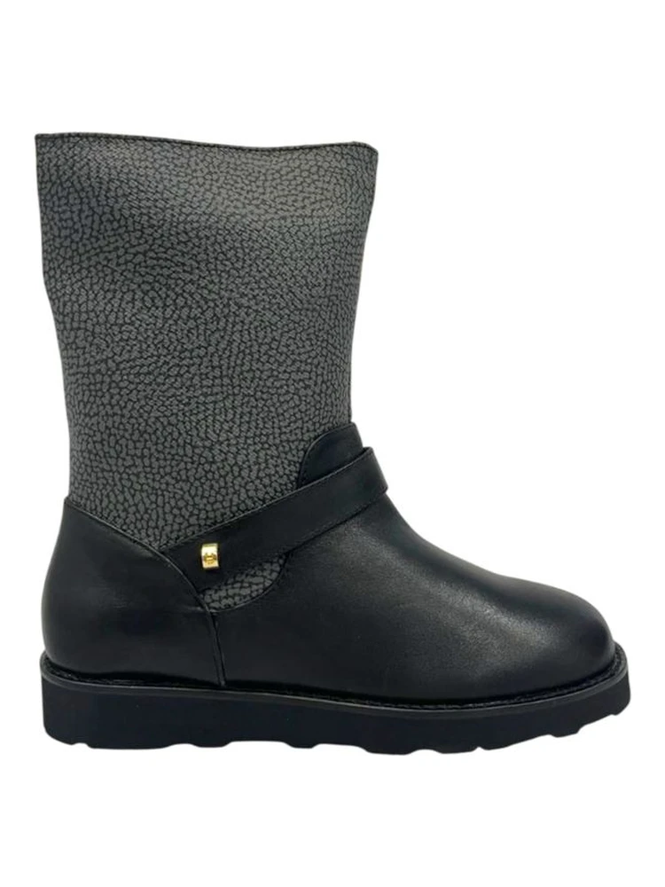 Grey Leather Women Boot
