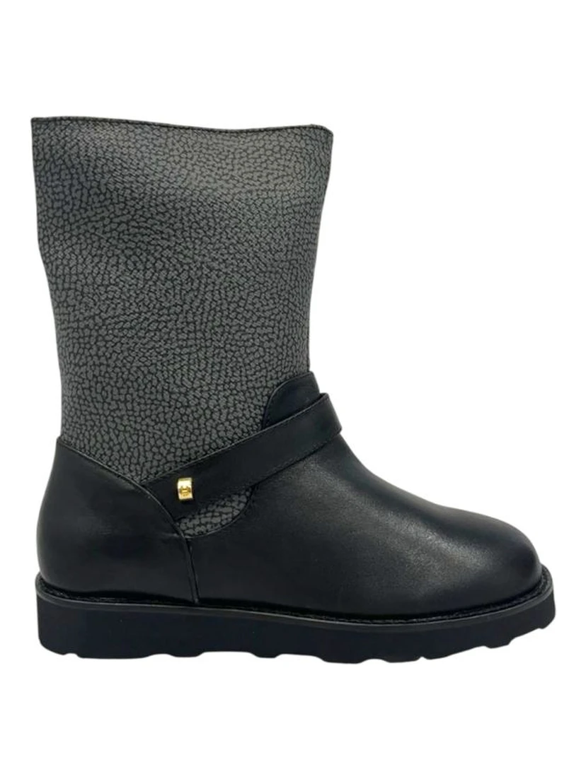 Grey Leather Women Boot