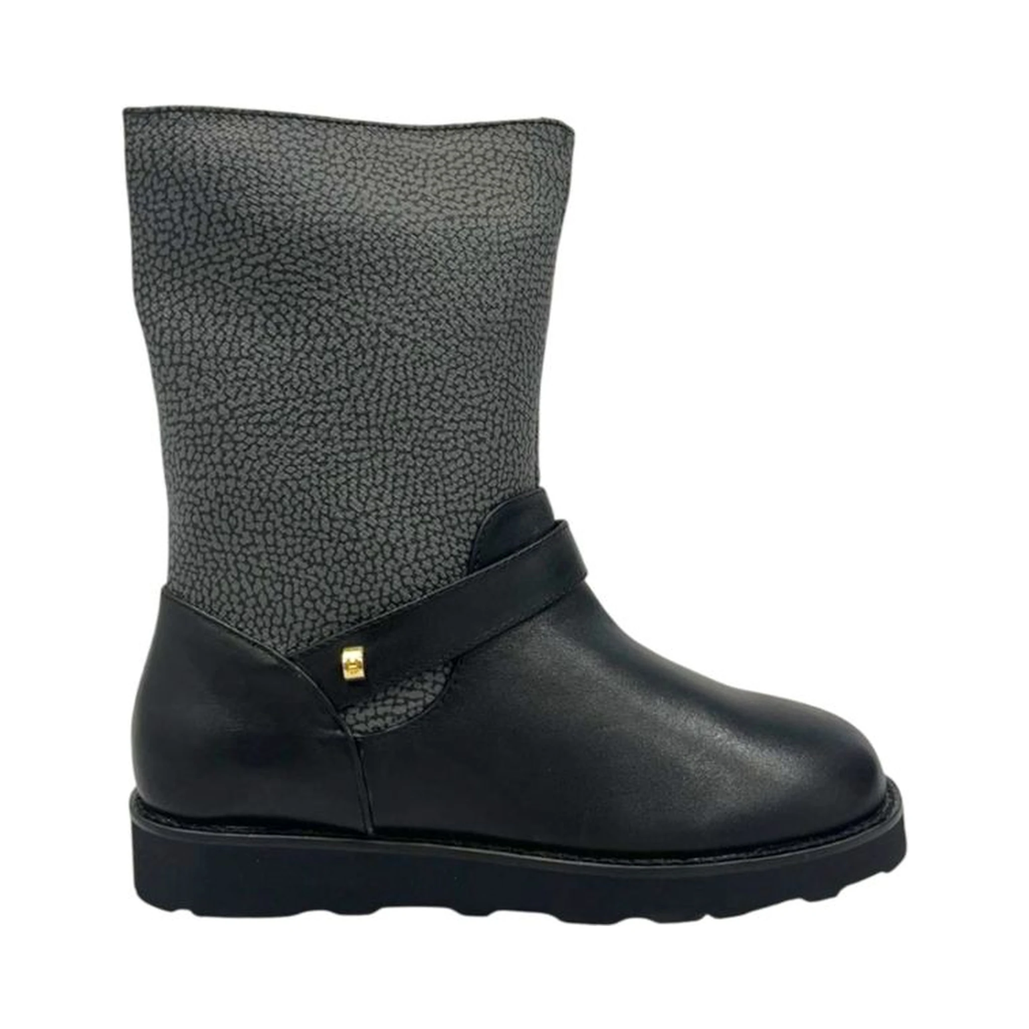 Grey Leather Women Boot