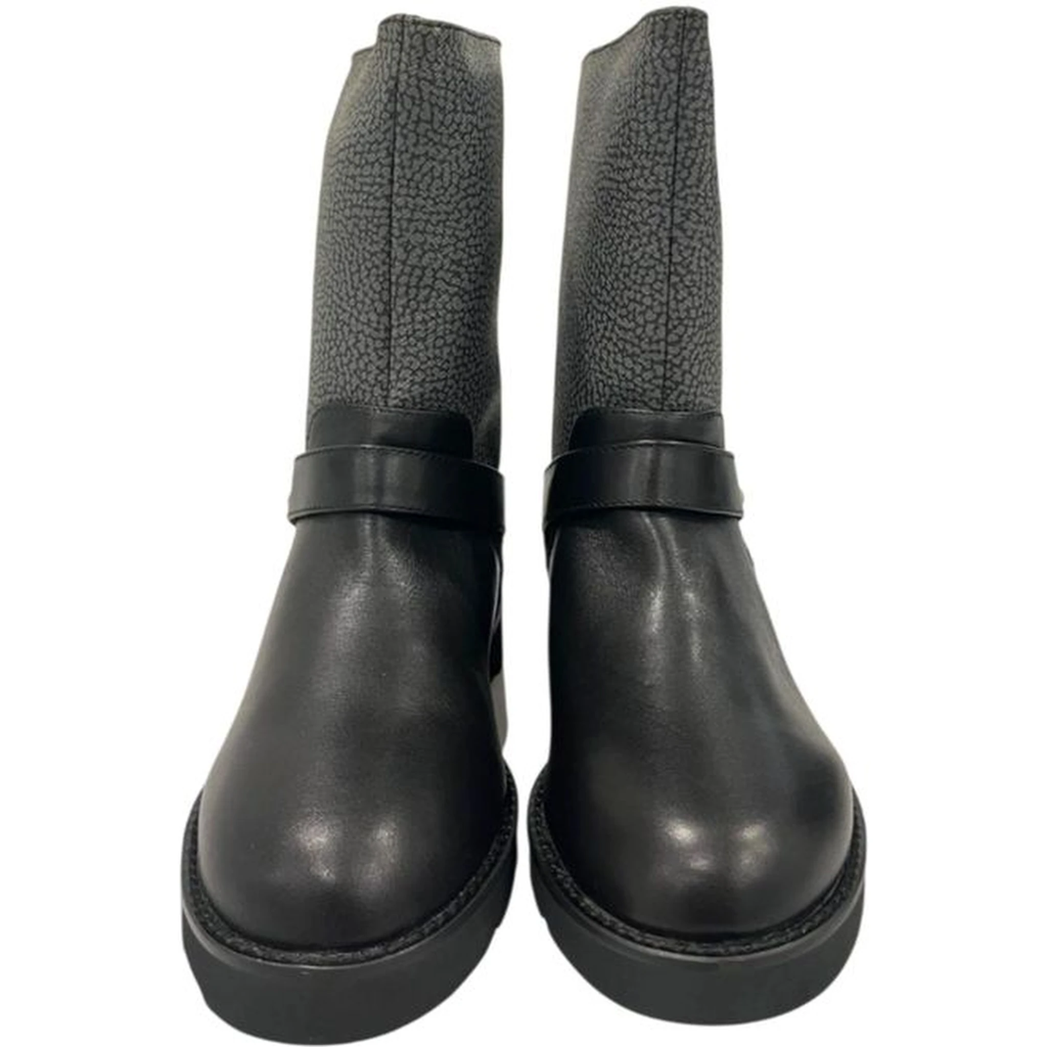 Grey Leather Women Boot