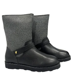 Grey Leather Women Boot