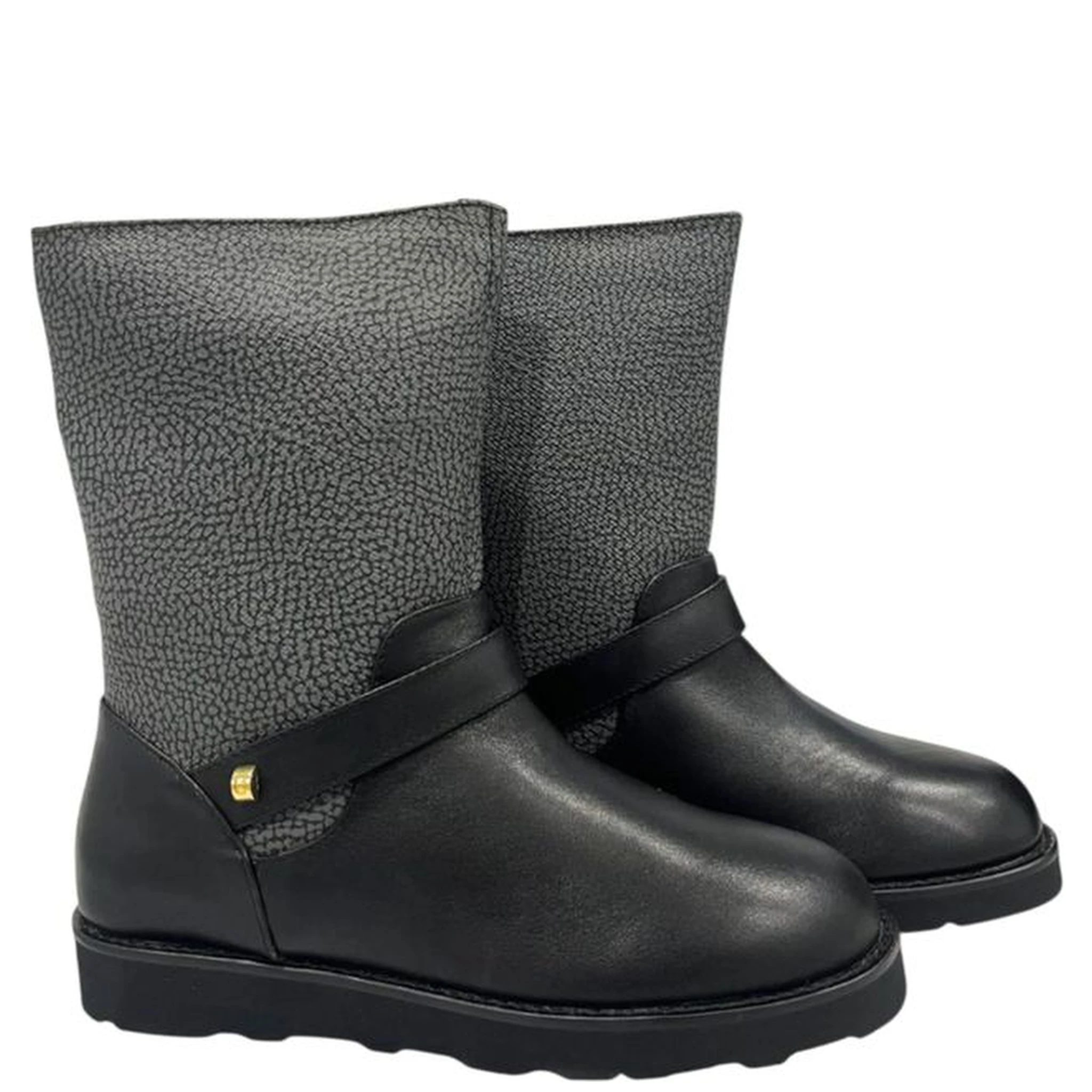 Grey Leather Women Boot