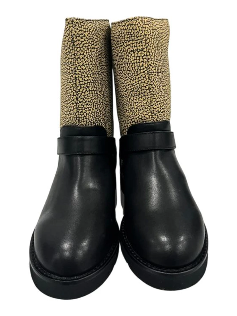 Beige Leather Women Boot