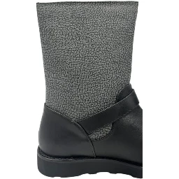 Grey Leather Women Boot