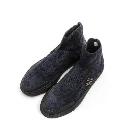 Blue Leather Womens Ankle Boot