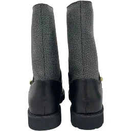 Grey Leather Women Boot