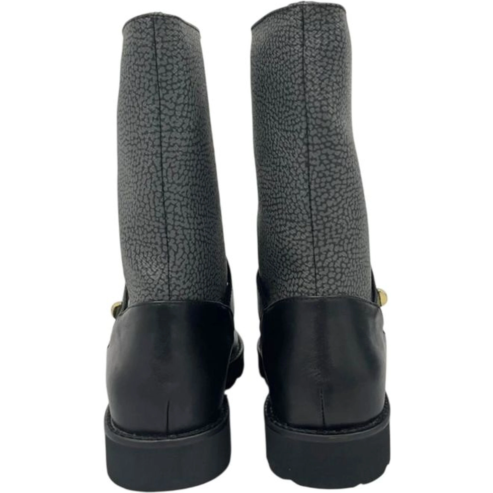 Grey Leather Women Boot